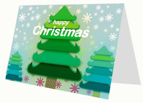 Christmas Tree Free Printable Card inside page