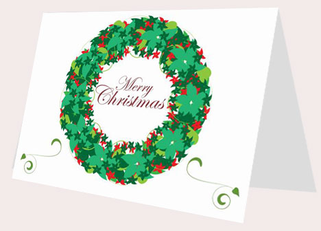 Christmas Wreath Card inside page