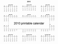 Free Printable 2010 Calendar