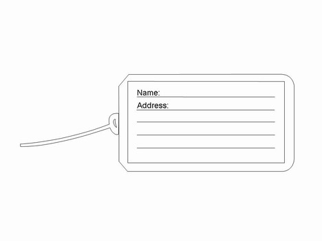 Luggage Tag Template inside page