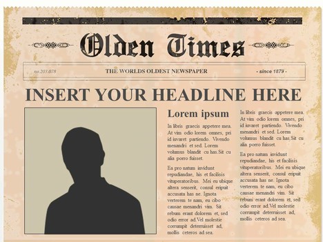 Editable Olden Times Newspaper