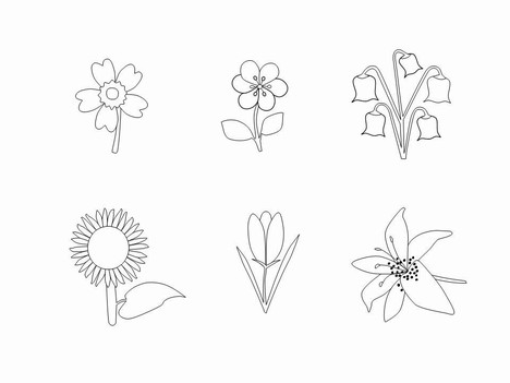 Flower Outlines Clip Art inside page