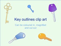 Key Outline Clip Art
