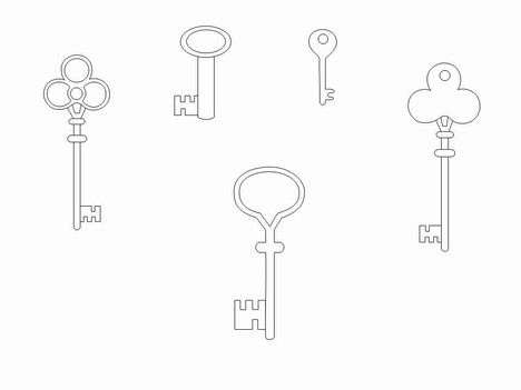 Key Outline Clip Art inside page