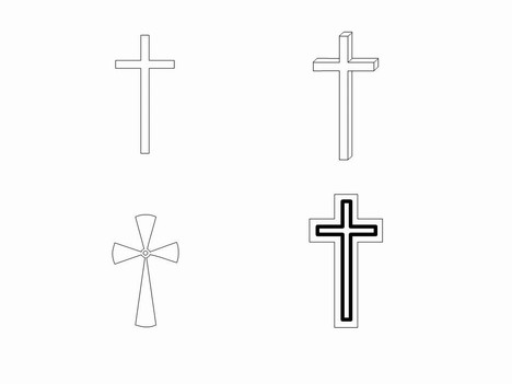 Cross Outlines Clip Art inside page