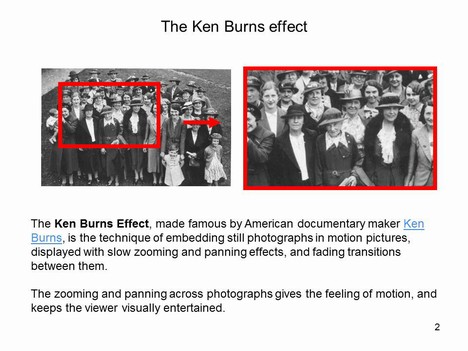 The Ken Burns Effect Template inside page