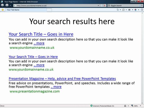 Search Engine Template inside page