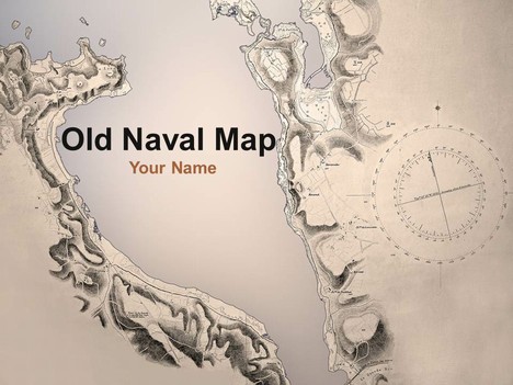 Old Naval Map PowerPoint Template