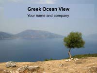 Greek Ocean View PowerPoint Template thumbnail