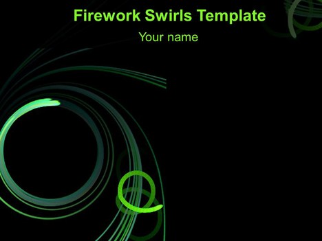 Abstract Firework Swirls PowerPoint Template
