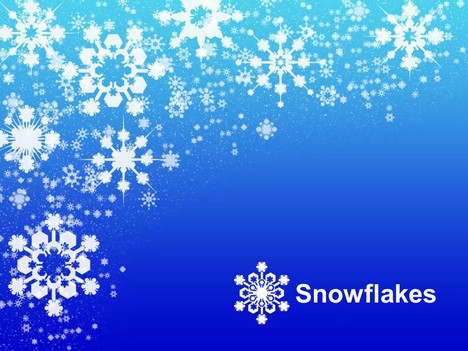 Snowflakes on Blue Background Template