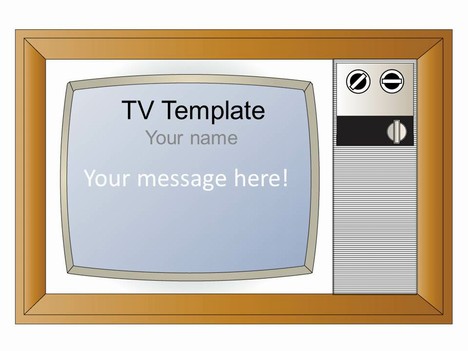 free standing televison set graphics powerpoint template_1