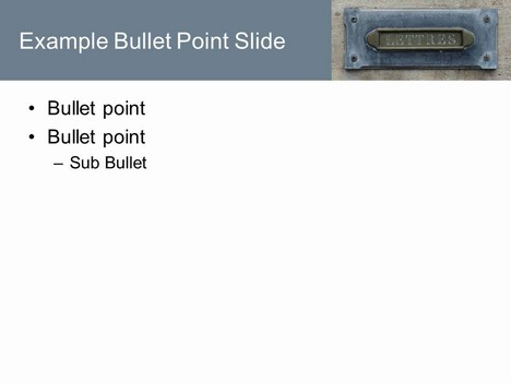 Letter Box Template inside page