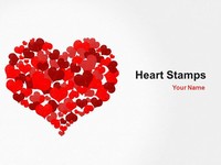 Heart Stamps PowerPoint Template