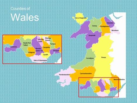 Map of Wales inside page