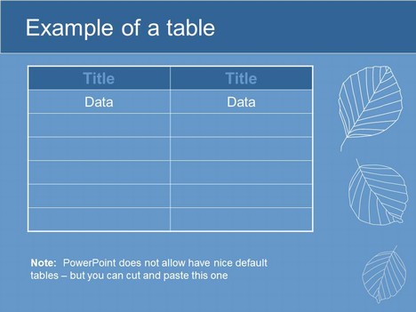 Beech Leaves Template inside page