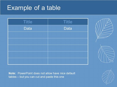 Beech Leaves Template inside page