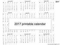 Free 2017 printable calendar template thumbnail