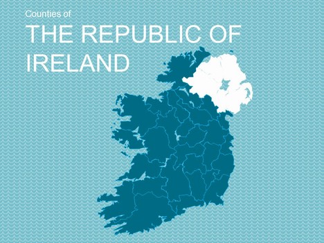 Map of The Republic of Ireland Template