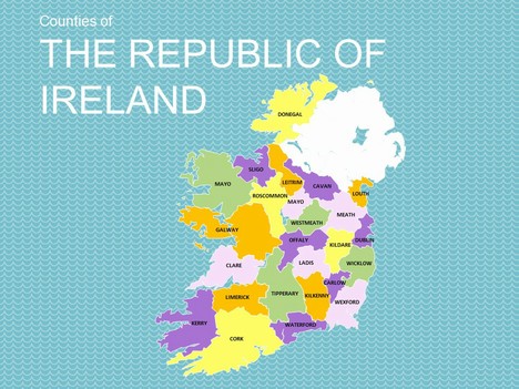 Map of The Republic of Ireland Template inside page