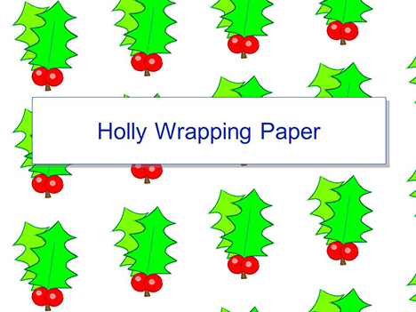 Holly Wrapping Paper Template