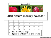 2018 Picture Monthly Calendar