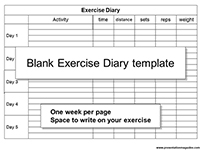 Blank Exercise Diary