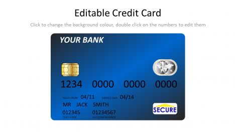 Blue Credit Card Template