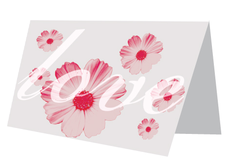 Pink Flower Card Template