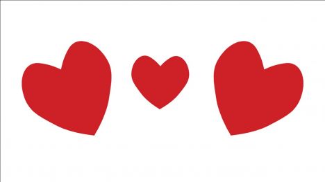 Red Hearts Card inside page