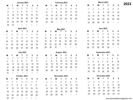 Free 2023 Printable Calendar Template inside page
