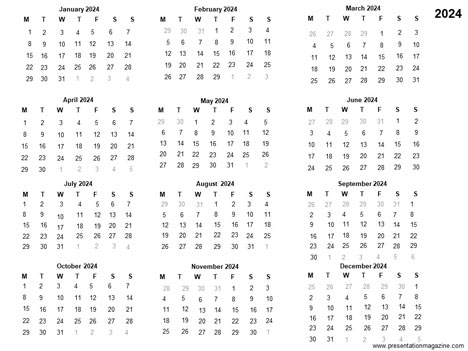 Free 2024 Printable Calendar Template inside page
