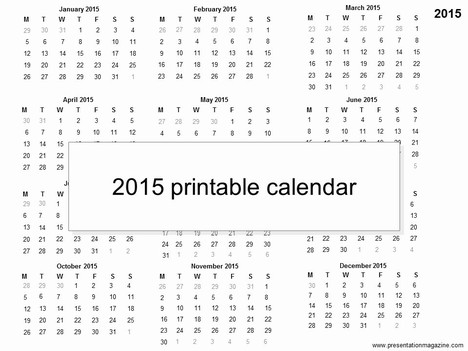 free 2015 printable calendar template ppt calendar template 2015