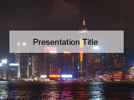 Hong Kong at Night PowerPoint Template