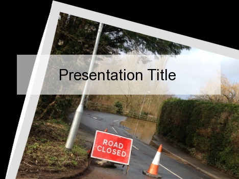 Road Closed Flooding PowerPoint Template
